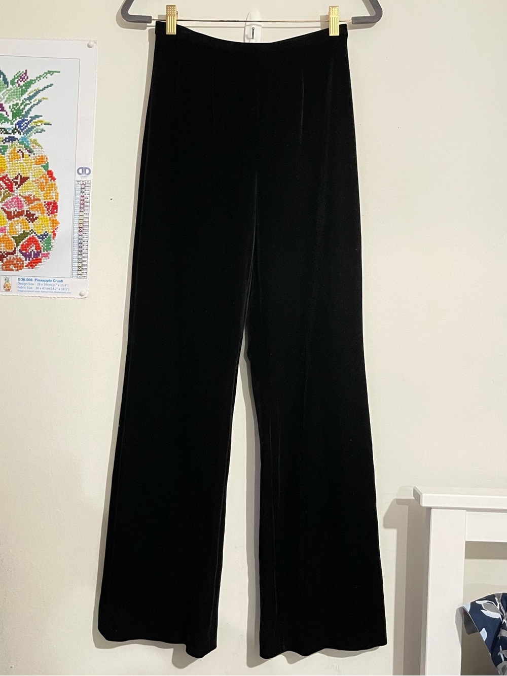 Chetta B Black Wide-Leg Velvet Pants